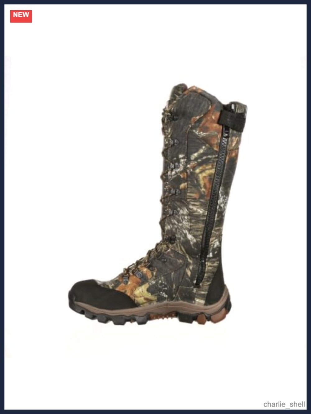 Rocky Men's Camouflage Waterproof Side-Zip Snake Boots Lace-Up